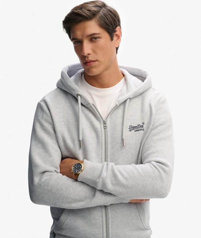 Vintage Logo Embroidered Zip Hoodie