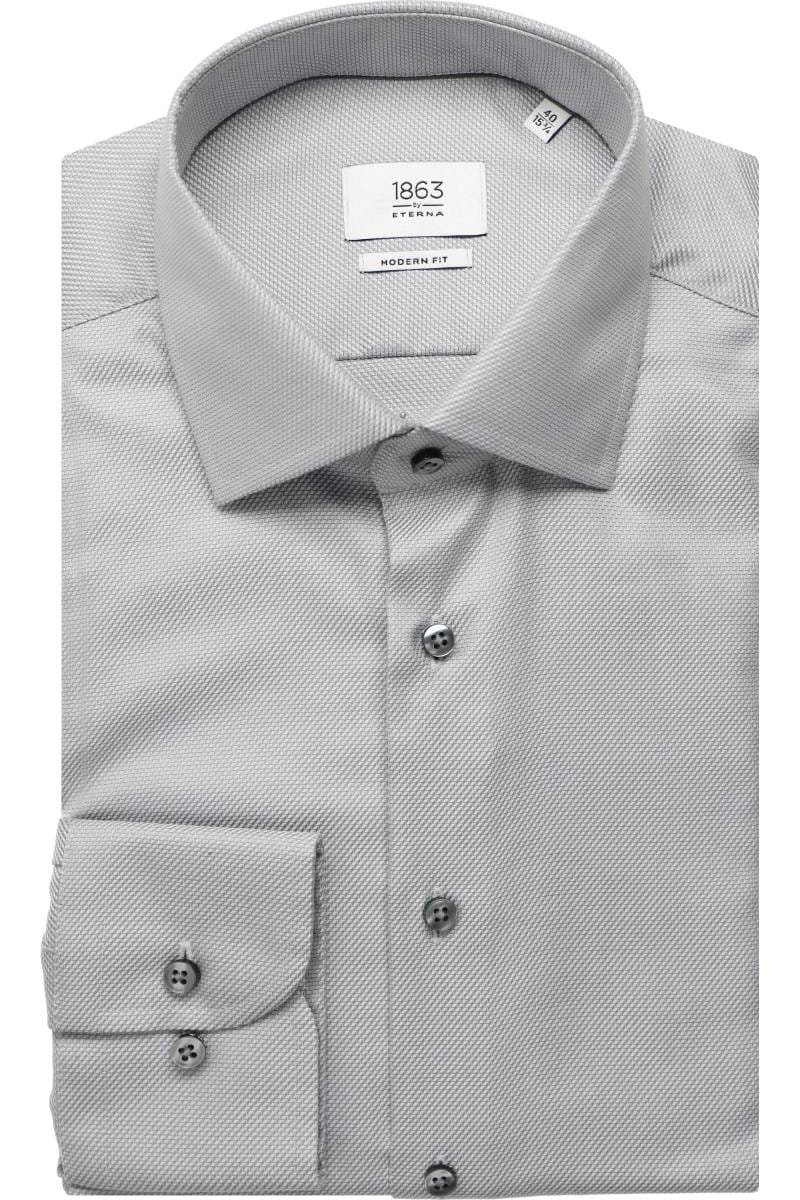 ETERNA 1863 Modern Fit Hemd hellgrau, Strukturiert