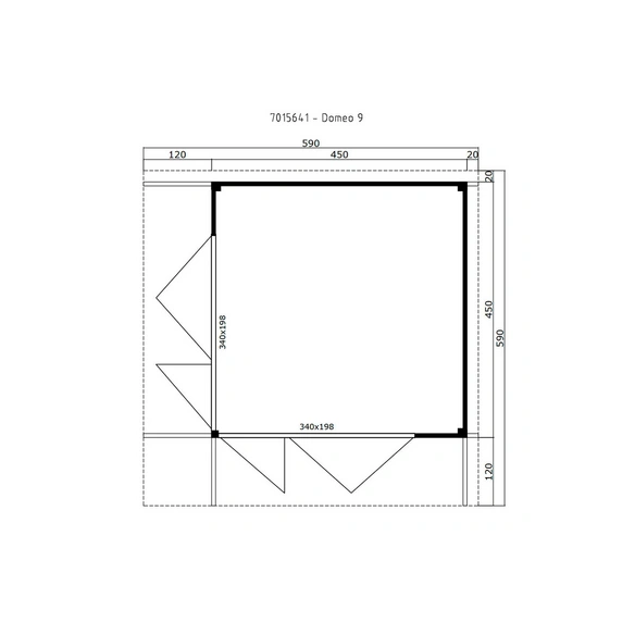 Gartenhaus »Domeo«, Holz, BxHxT: 590 x 258,4 x 590 cm (Außenmaße)