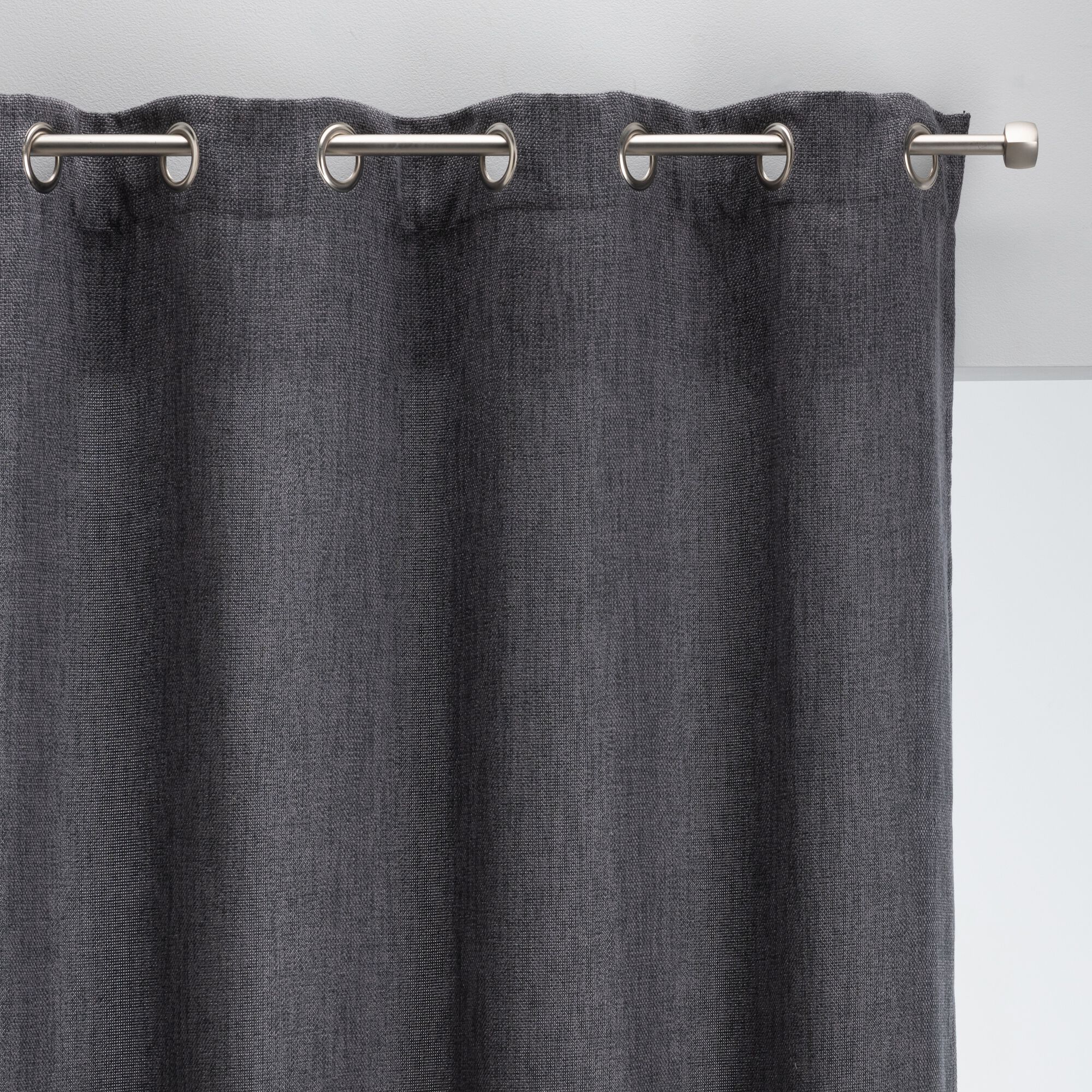 CADOLIVE - Rideau à œillets en polyester 140x250cm - gris anthracite