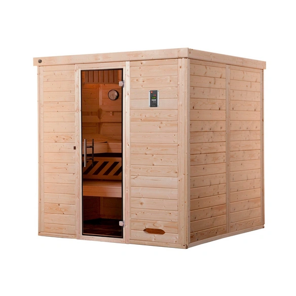 Massivholzsauna »KEMI«, BxHxT: 195 cm x 200 cm x 193 cm