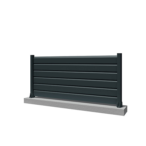 Clôture Brise vue Gris anthracite L 1911 x H 478 mm 3 lames