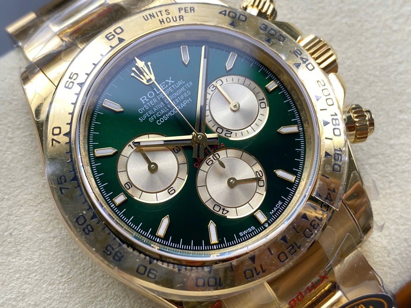 Rolex Daytona 126508 YG Plated Green Dial 40mm Oyster Super Clone