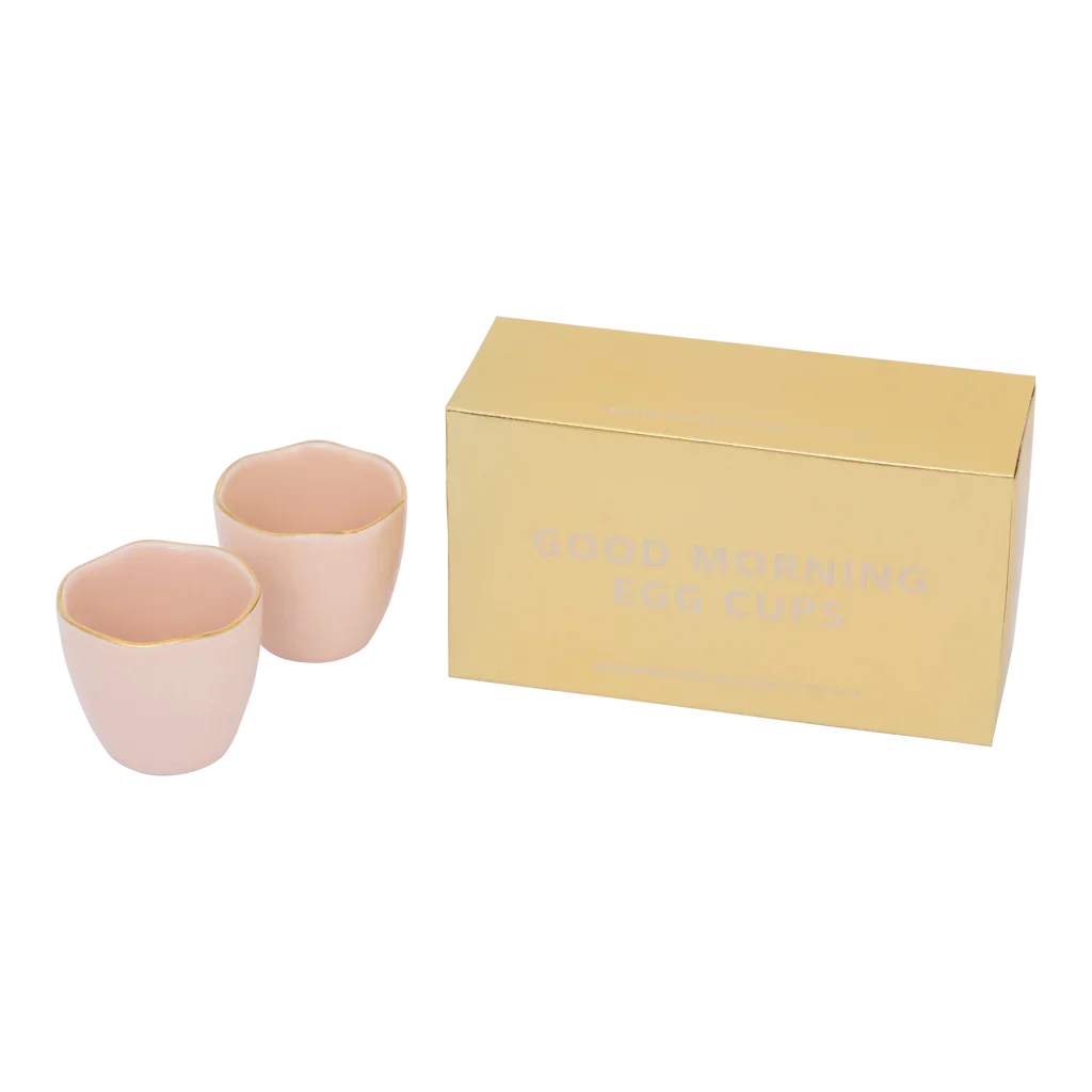 Urban Nature Culture Good Morning eierdop - Old Pink - set van 2 - in cadeauverpakking - 5x5cm