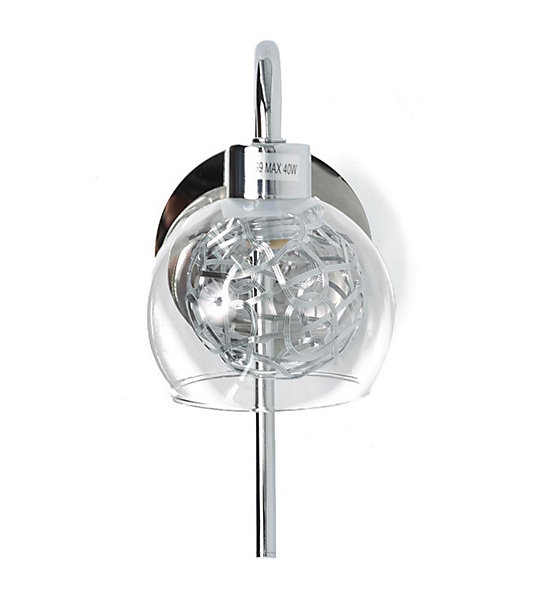 Applique murale lampe intérieur en verre transparent chromé Compatible LED G9