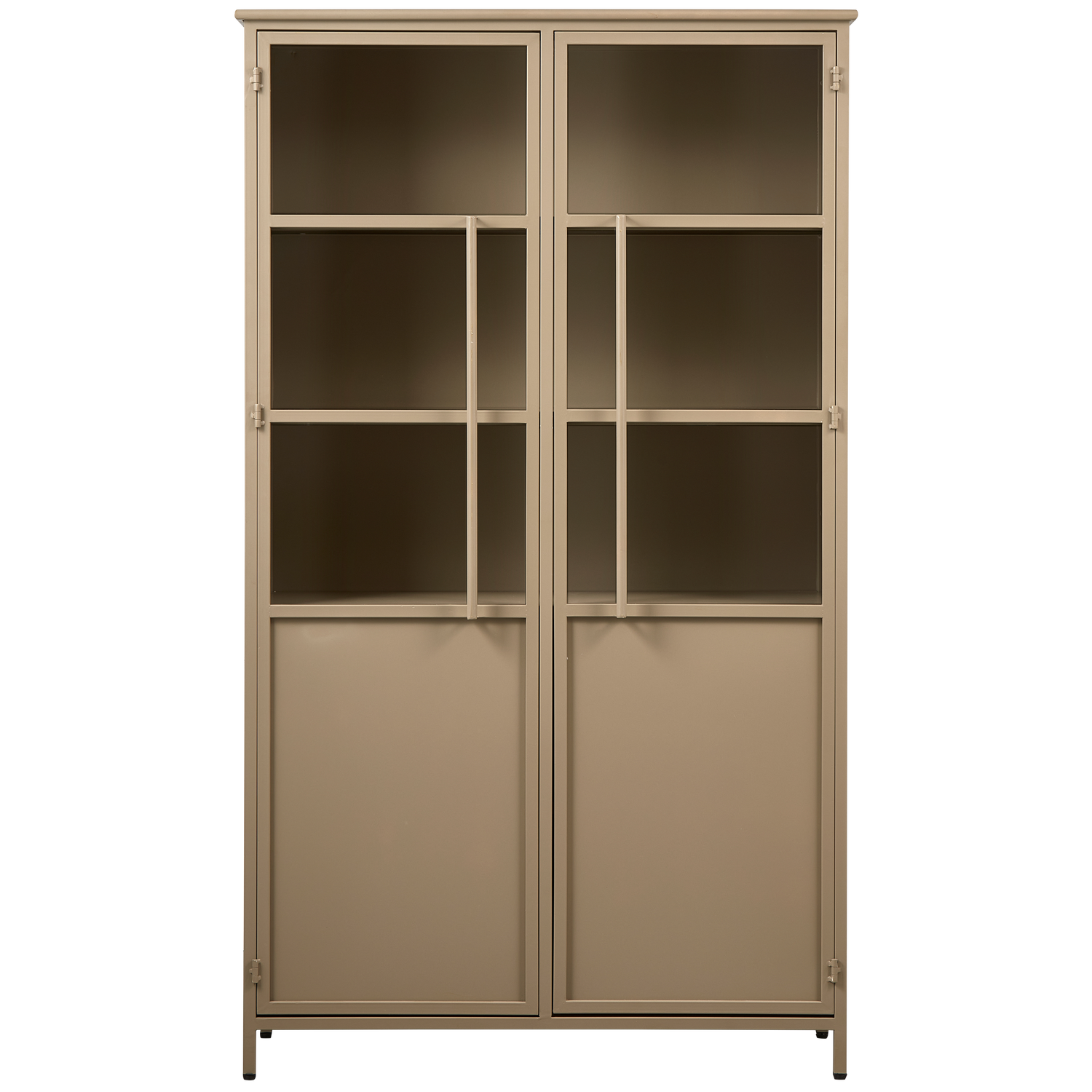 WOOOD vitrinekast Exhibit - Metaal - Khaki - 170x99x44