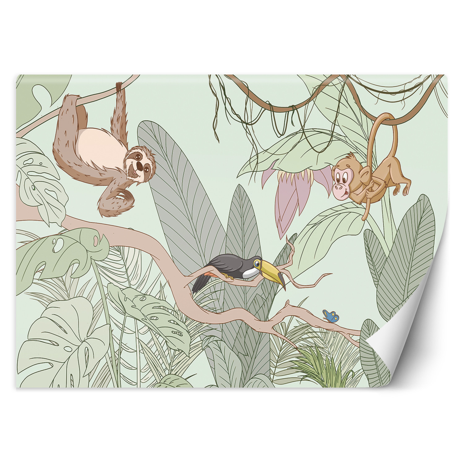 Feeby Fototapeta, Tropikalne zwierzęta w dżungli 150x105