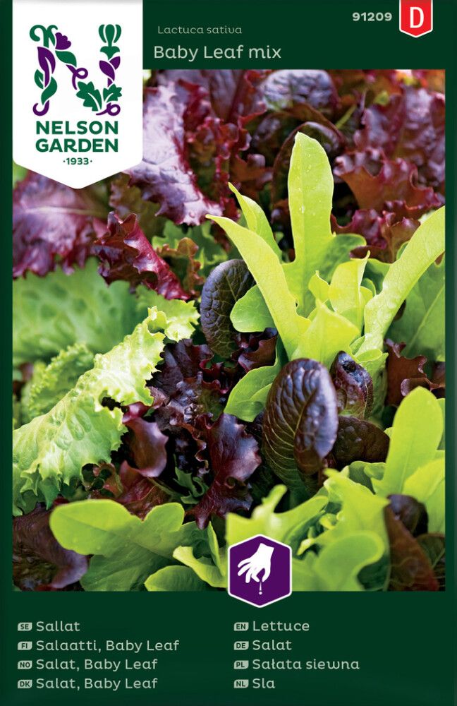 GRØNNSAKSFRØ NELSON GARDEN BABY LEAF MIX SALAT