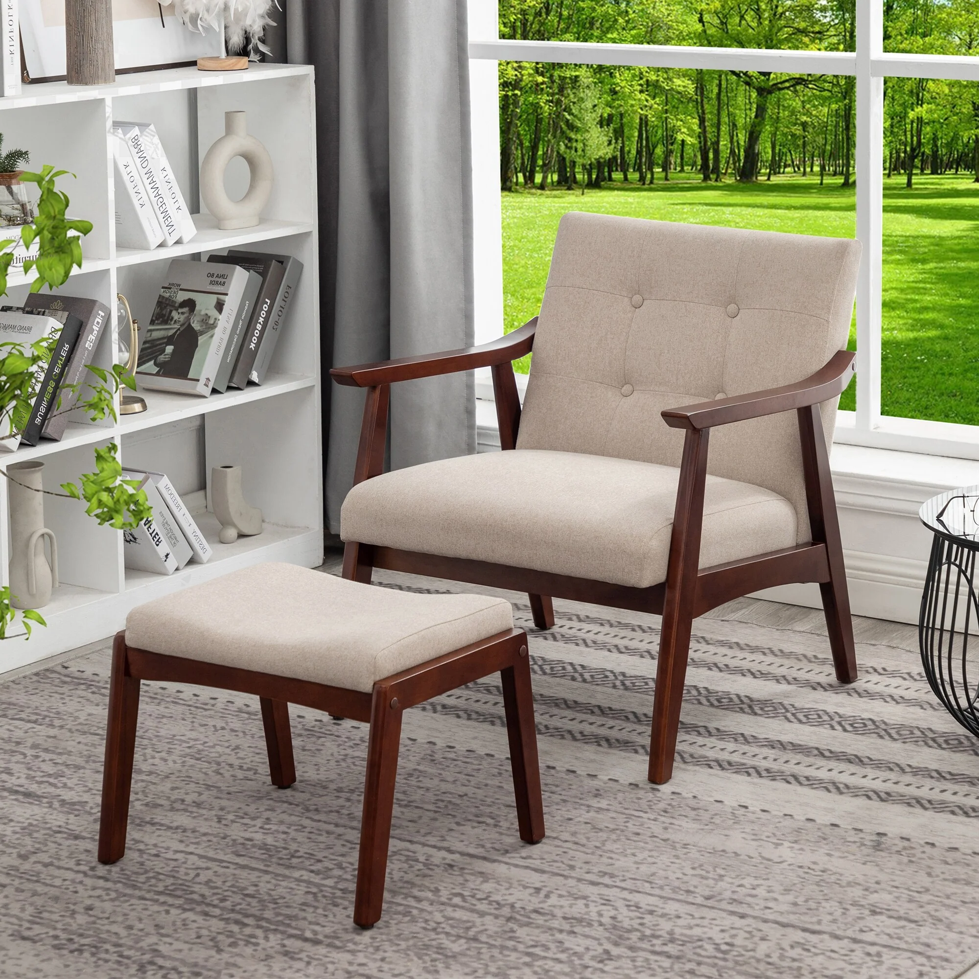 Convenience Concepts Take a Seat Natalie Accent Chair and Ottoman Set