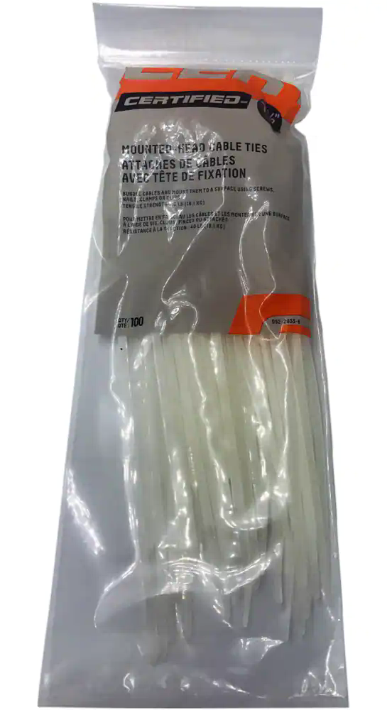 Certified  Medium Duty Releasable Cable Ties with 50-lbs Tensile Strength, UL Listed, White, Assorted Sizes