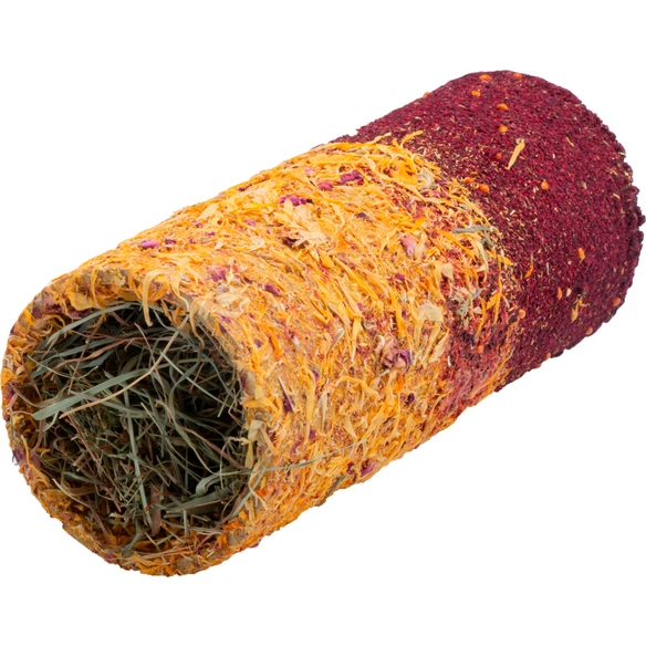 Nager-Knabbertunnel »Heu-Duett«, 177 g, Hibiskus/Hirse/Ringelblume/Rosenblätter