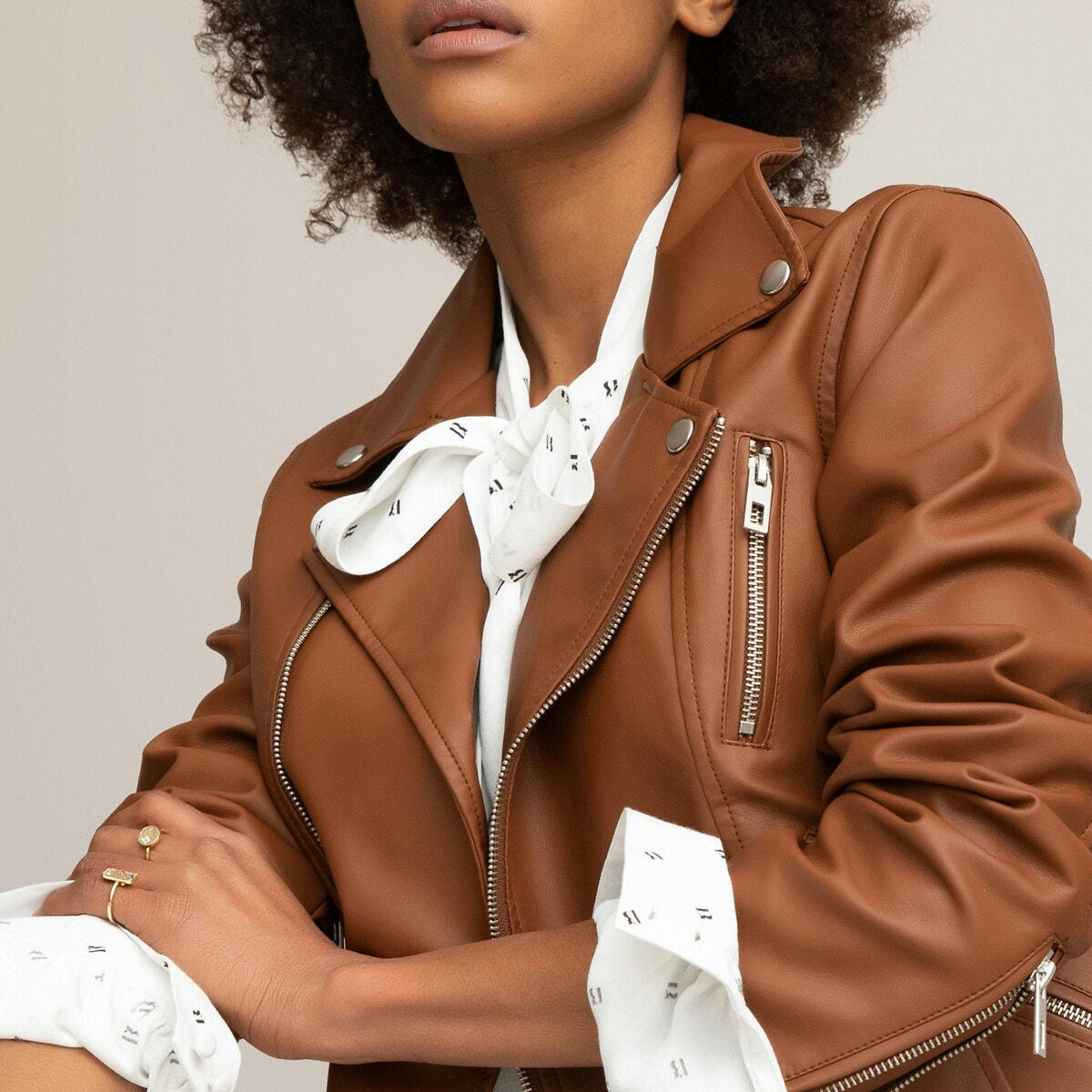 Blouson zippé en simili