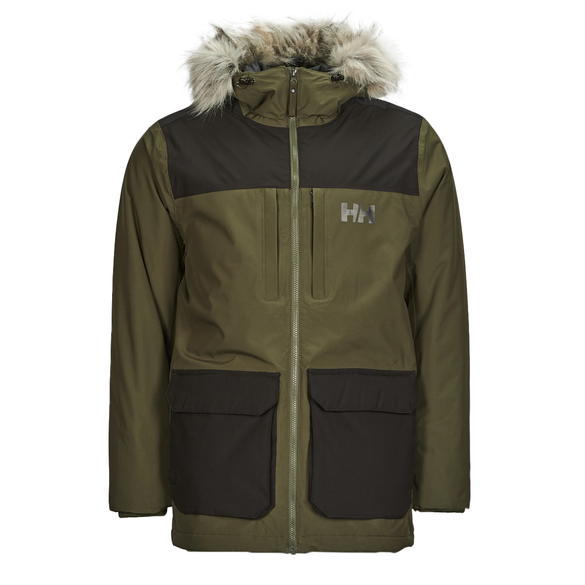Helly Hansen - PATROL PARKA - Kaki / Black