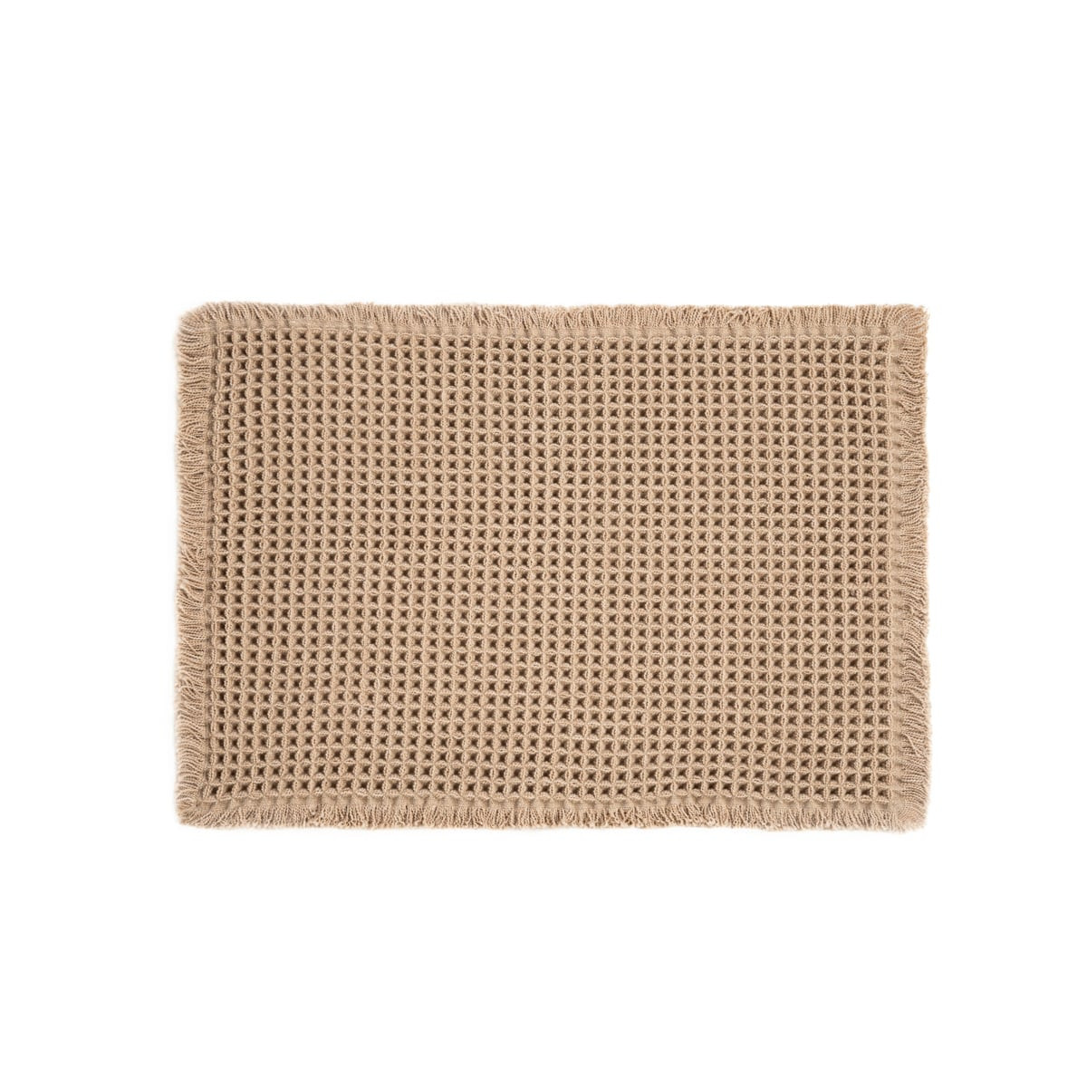 Dywanik łazienkowy VAFFEL beżowy o waflowej teksturze 40x60 cm HOMLA