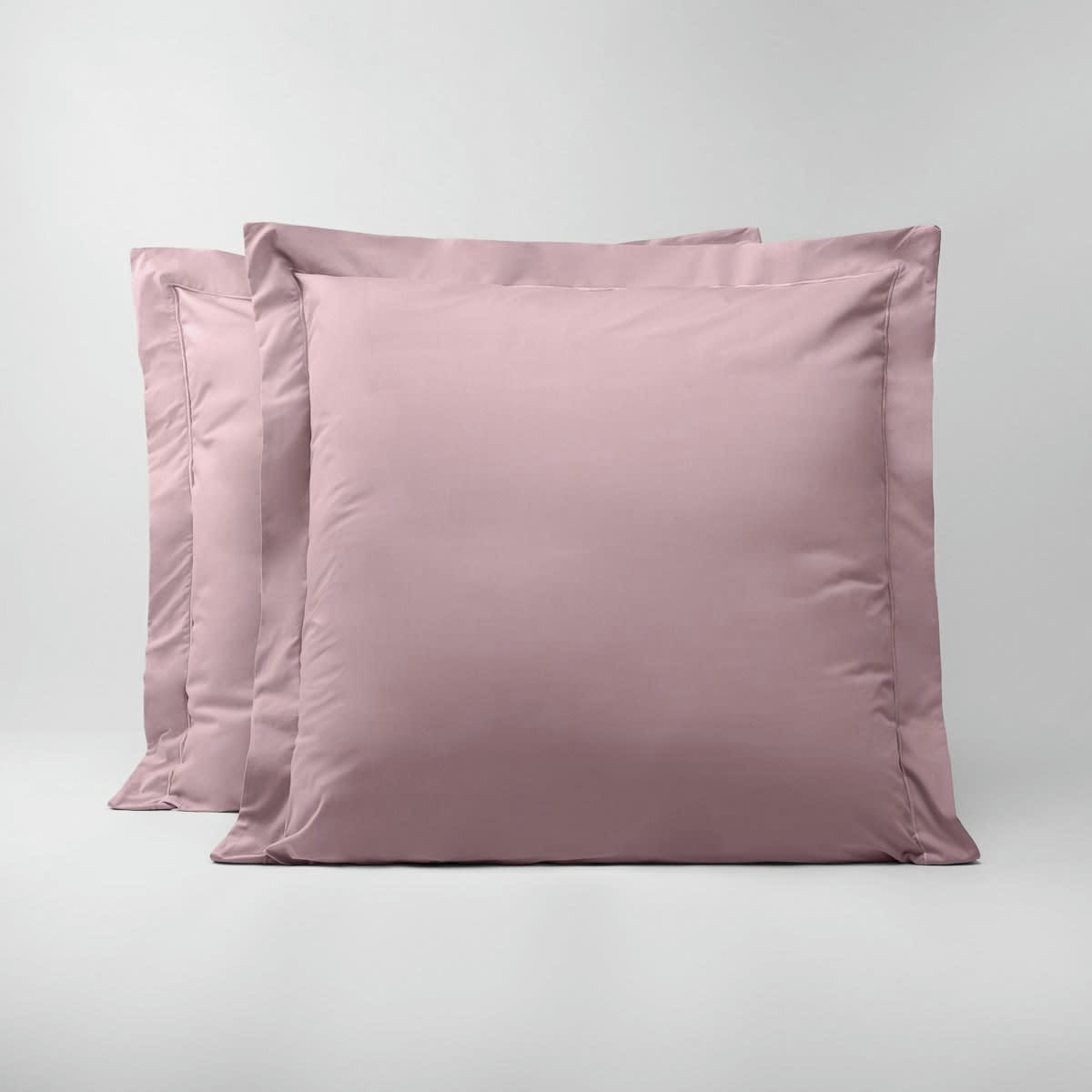 - Lot de 2 taies d'oreillers en percale de coton violet 65x65 cm