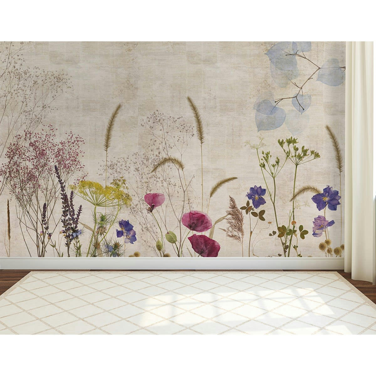 VALENSOLE GARDENS - Papier peint panoramique en papier beige 384x270