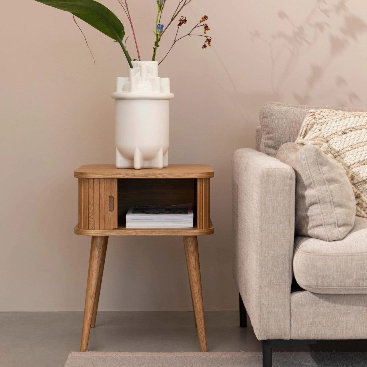 Zuiver Barbier Bijzettafel - Eiken