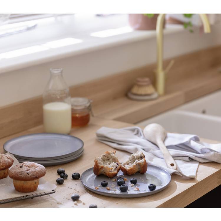 Habitat Evora 4 Piece Stoneware Side Plates - Blue