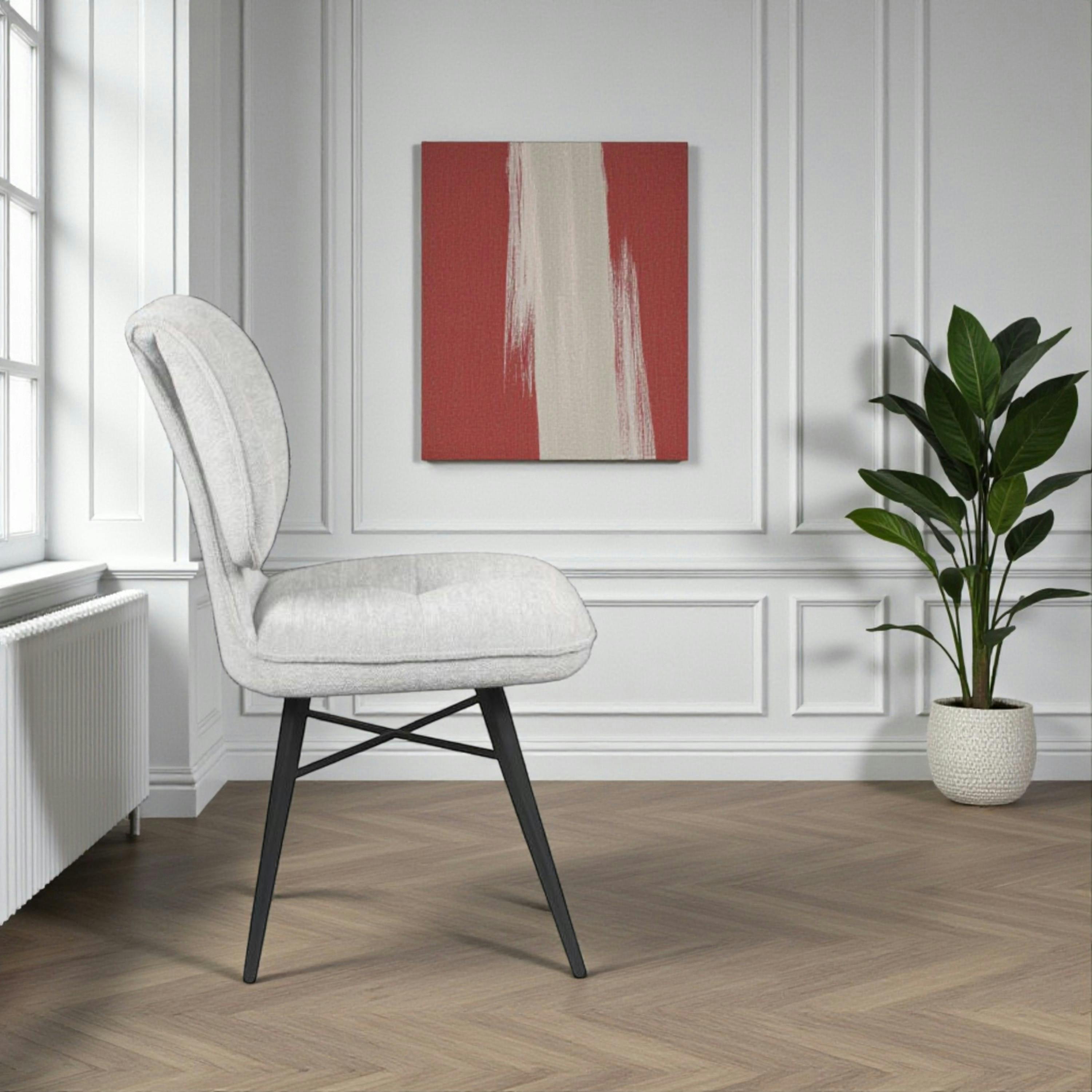 Chaise tissu gris à dossier double (lot de 2) LIGURIE
