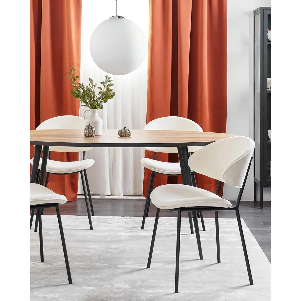 KIANA - Eetkamerstoel set van 2 - Cr&egrave;me - Polyester