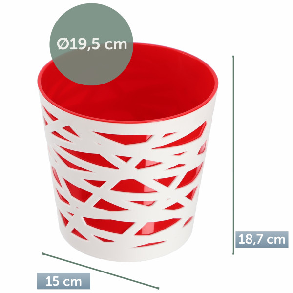 Doniczka Osłonka Wkład Donica Kolory Czerwona 19cm