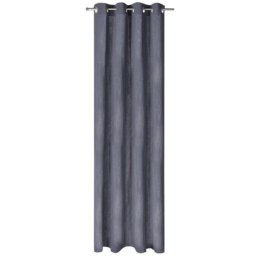 Rideau à oeillets gaze de coton gris uni 135xL240cm