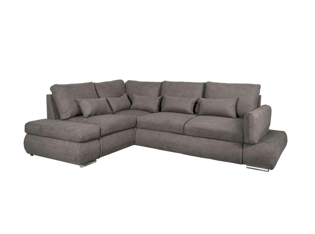 SEBASTIAN - Canapé d'angle réversible et convertible avec coffre - Gris