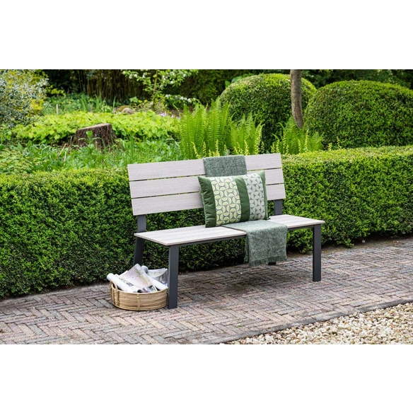Gartenbank, Länge: 125 cm, 2 Sitzplätze, carbon-black