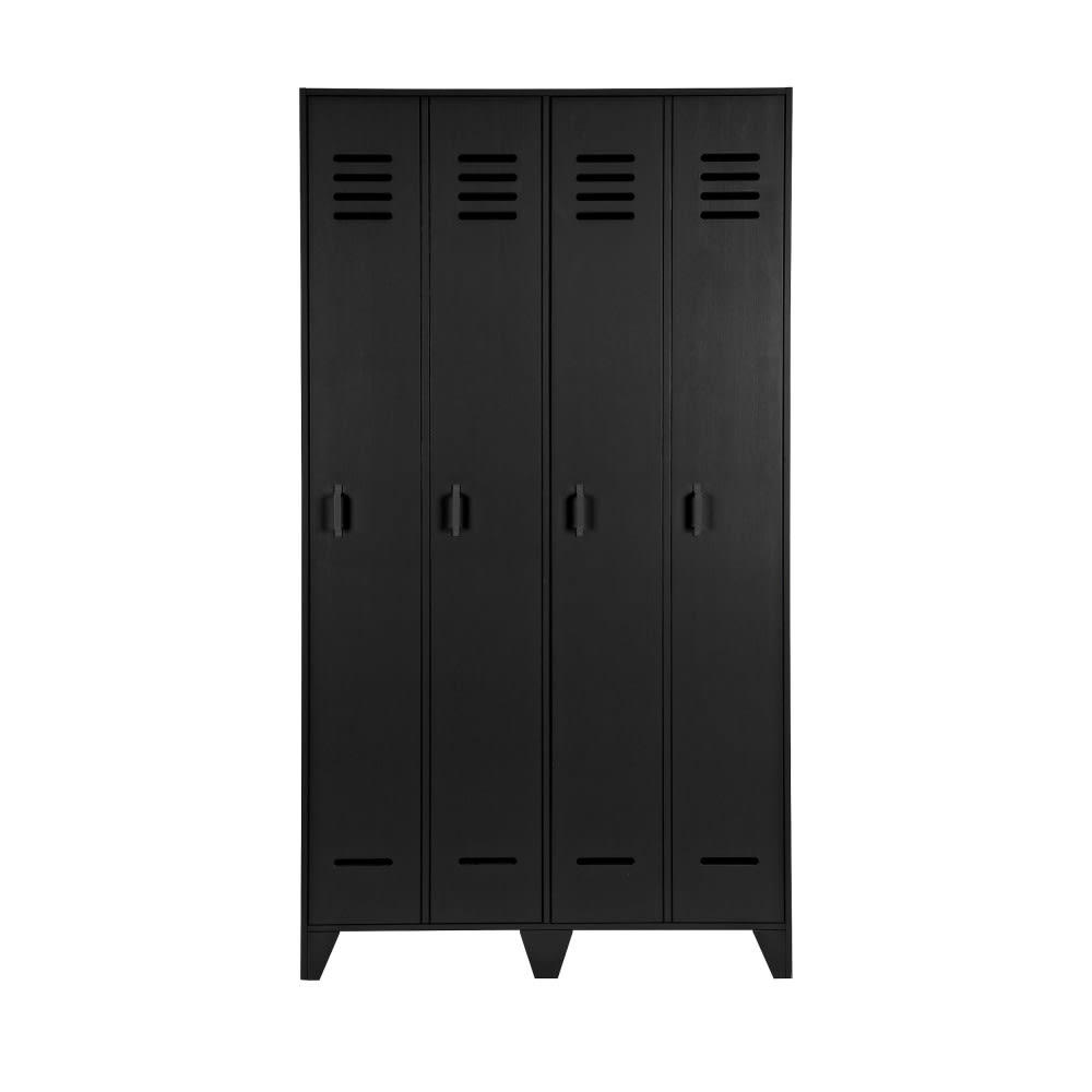 STIJN - Armoire vestiaire 2 portes noir