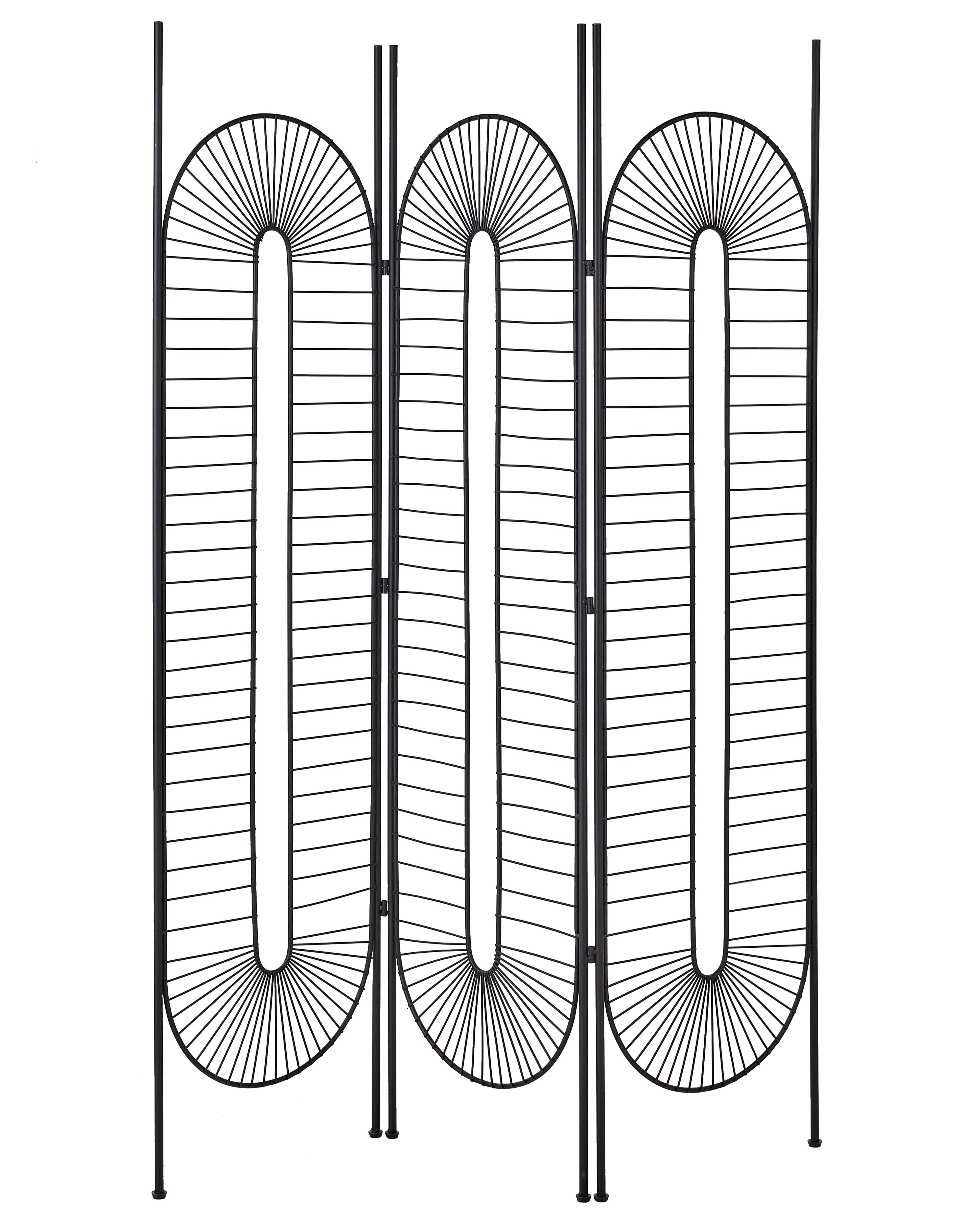 3 Panel Room Divider NOALE Black 135 cm 170 cm