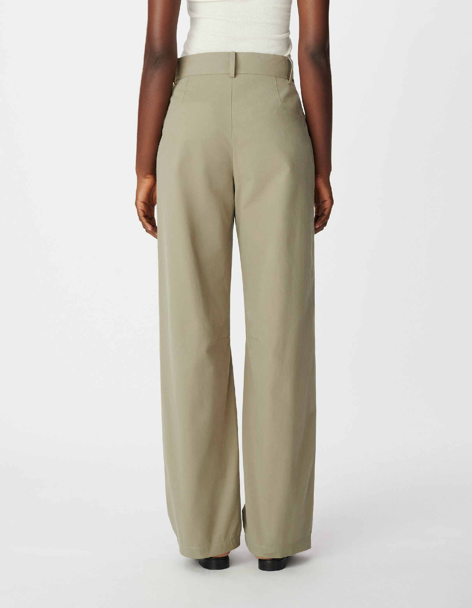 Pantalon ballon kaki à pinces Femme
