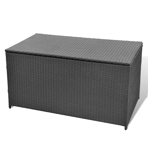 NNEVL Garden Storage Box Black 120x50x60 cm Poly Rattan