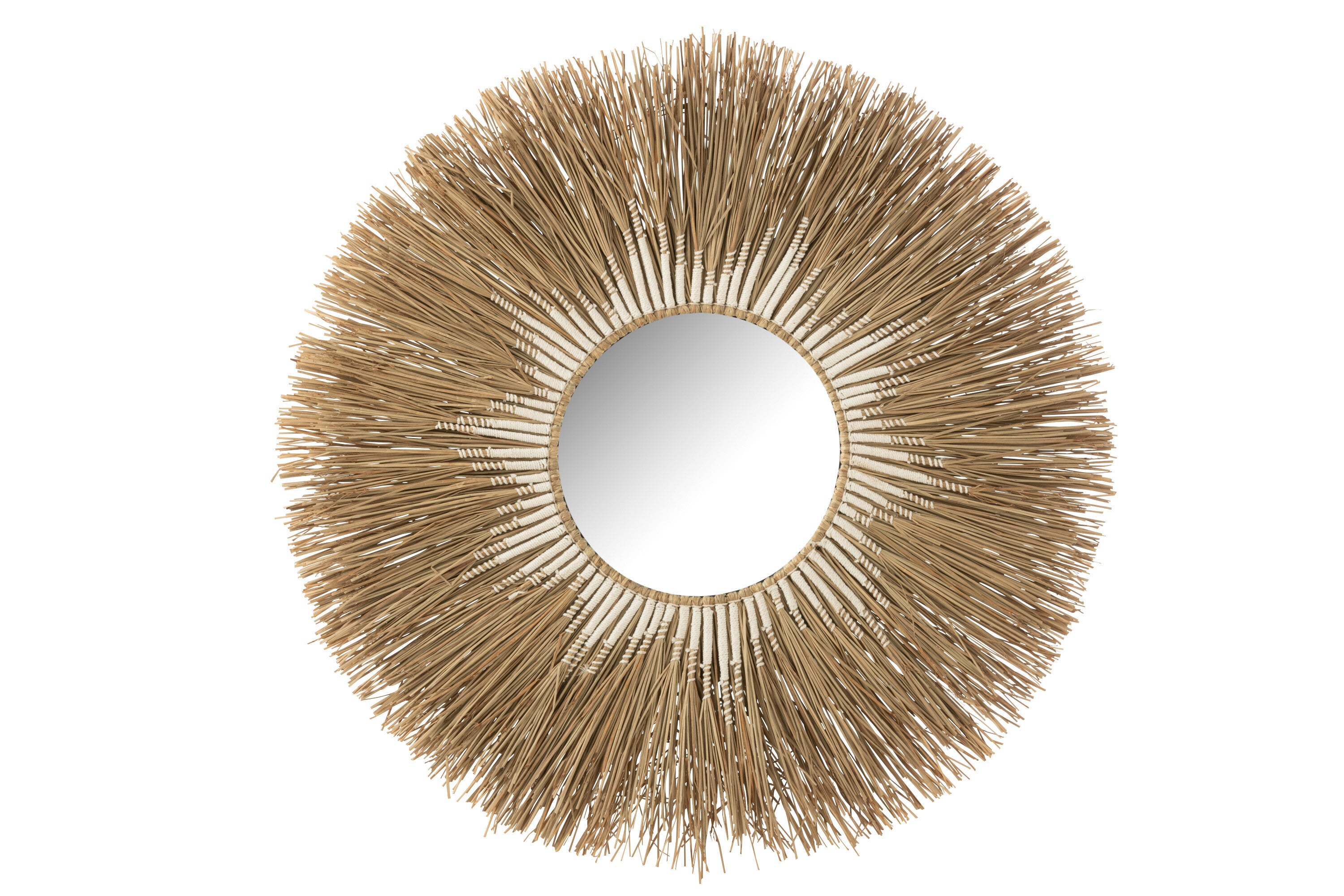 J-Line spiegel Melissa Paille - naturel/wit - large - Ø 101 cm