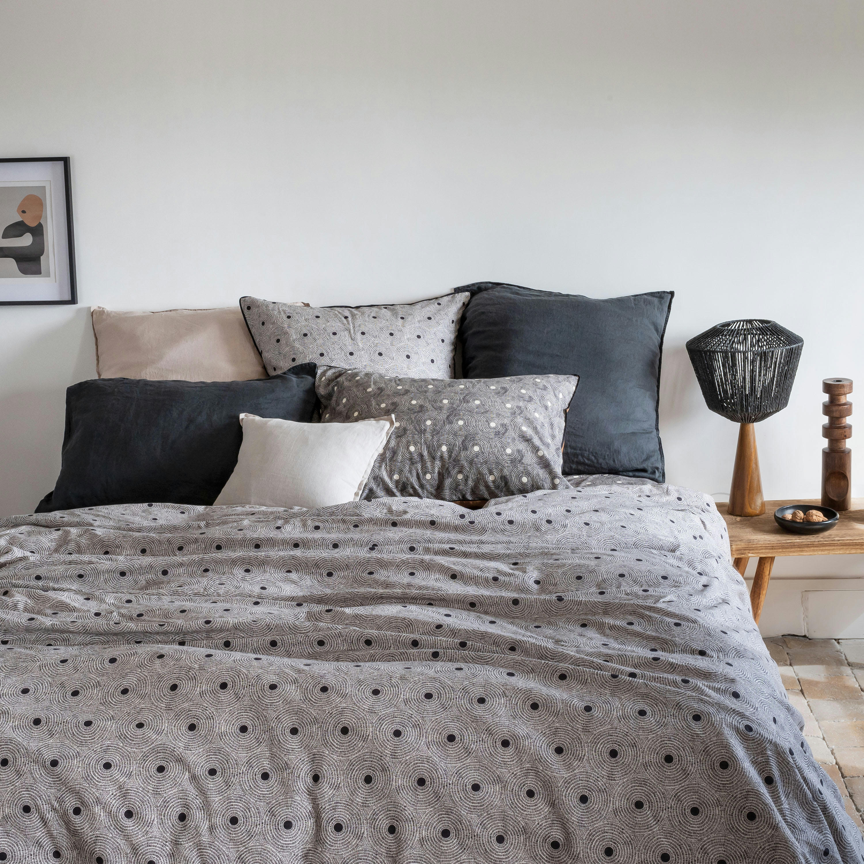 ECLIPSE - Housse de couette imprimé marron 200 x 200 cm