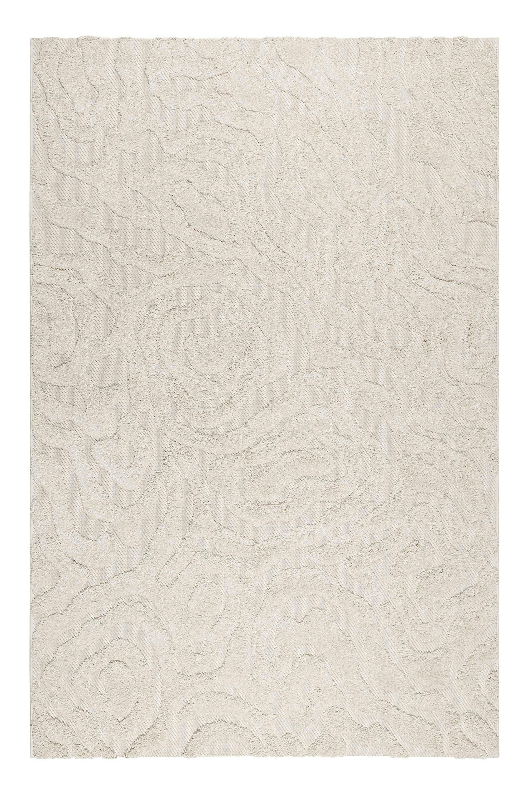 SOUL JACK - Tapis intérieur/extérieur à relief motif floral beige 133x200