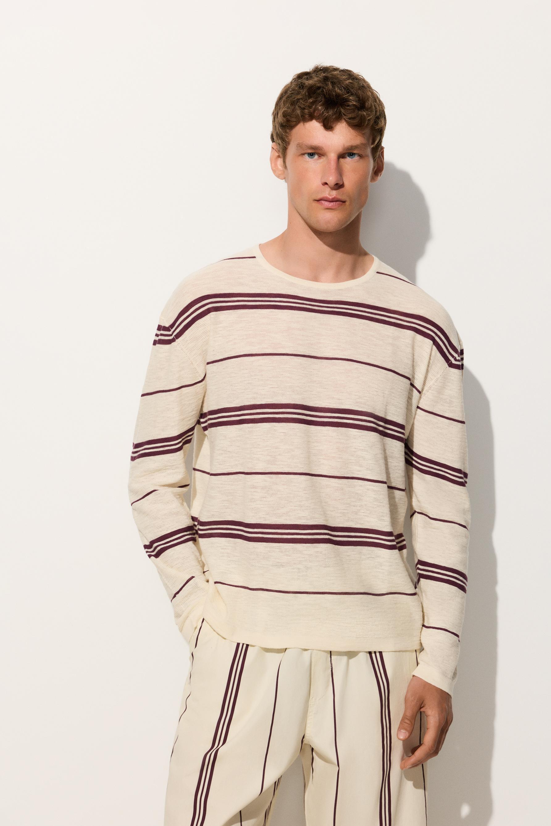 Hombre | Camiseta rayas beige