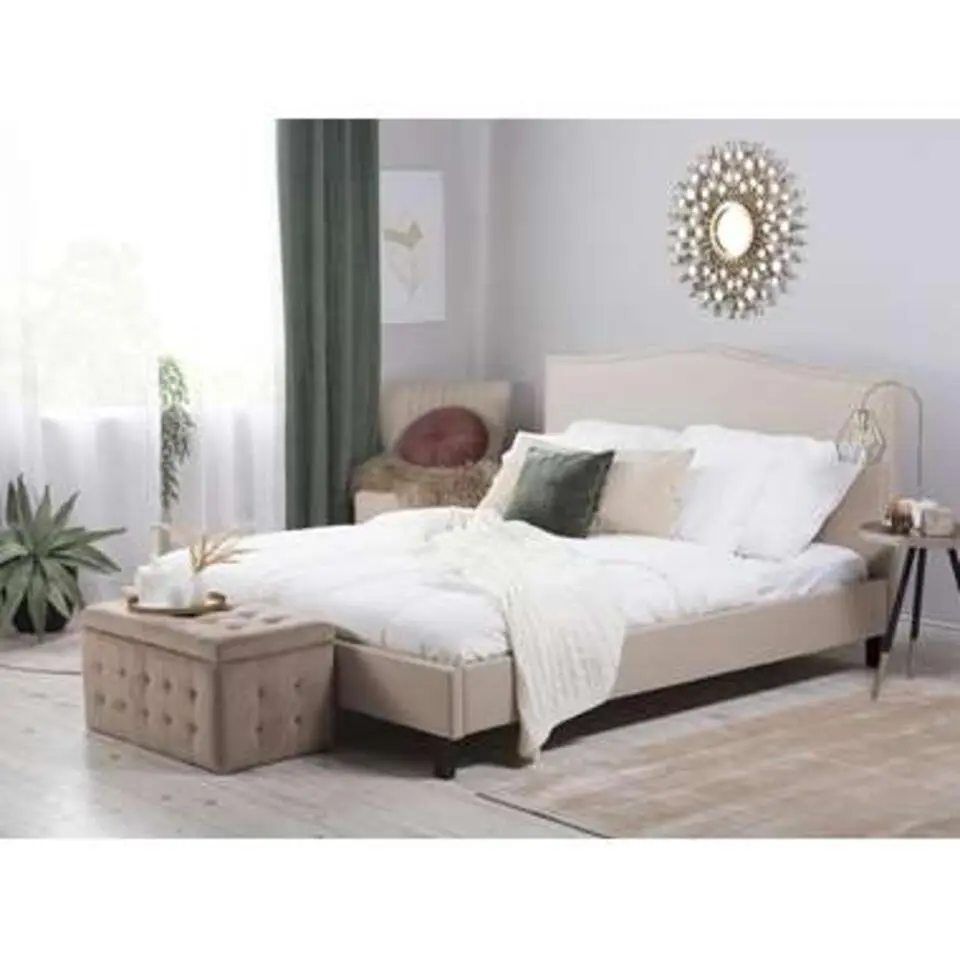 MONTPELLIER - Tweepersoonsbed - Beige - 180 x 200 cm - Polyester