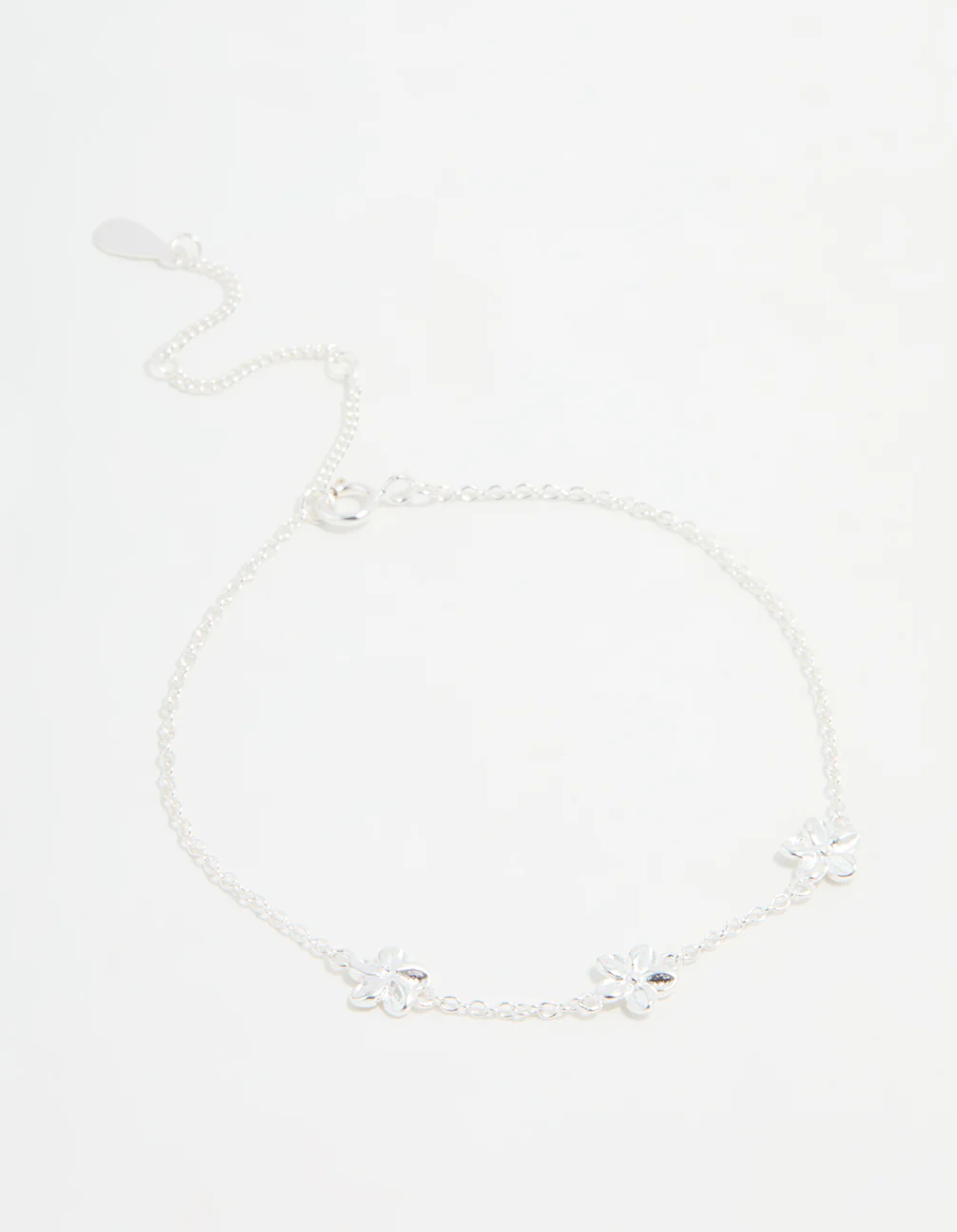 Sterling Silver Flower Trio Bracelet