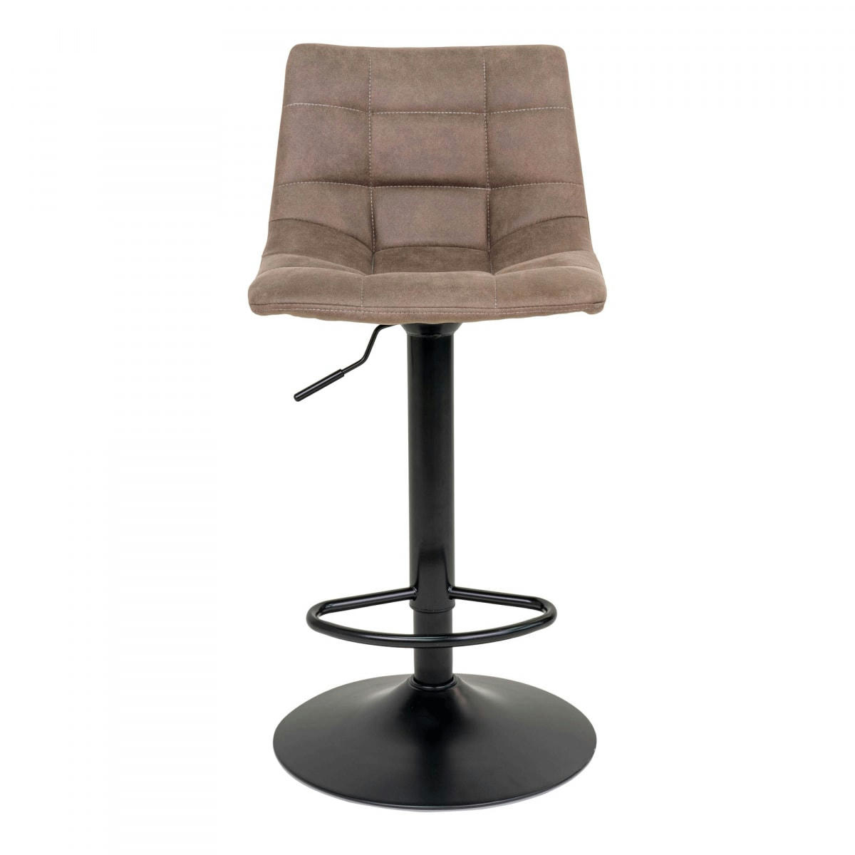 WESTERN - Tabouret de bar en tissu avec pieds noirs taupe