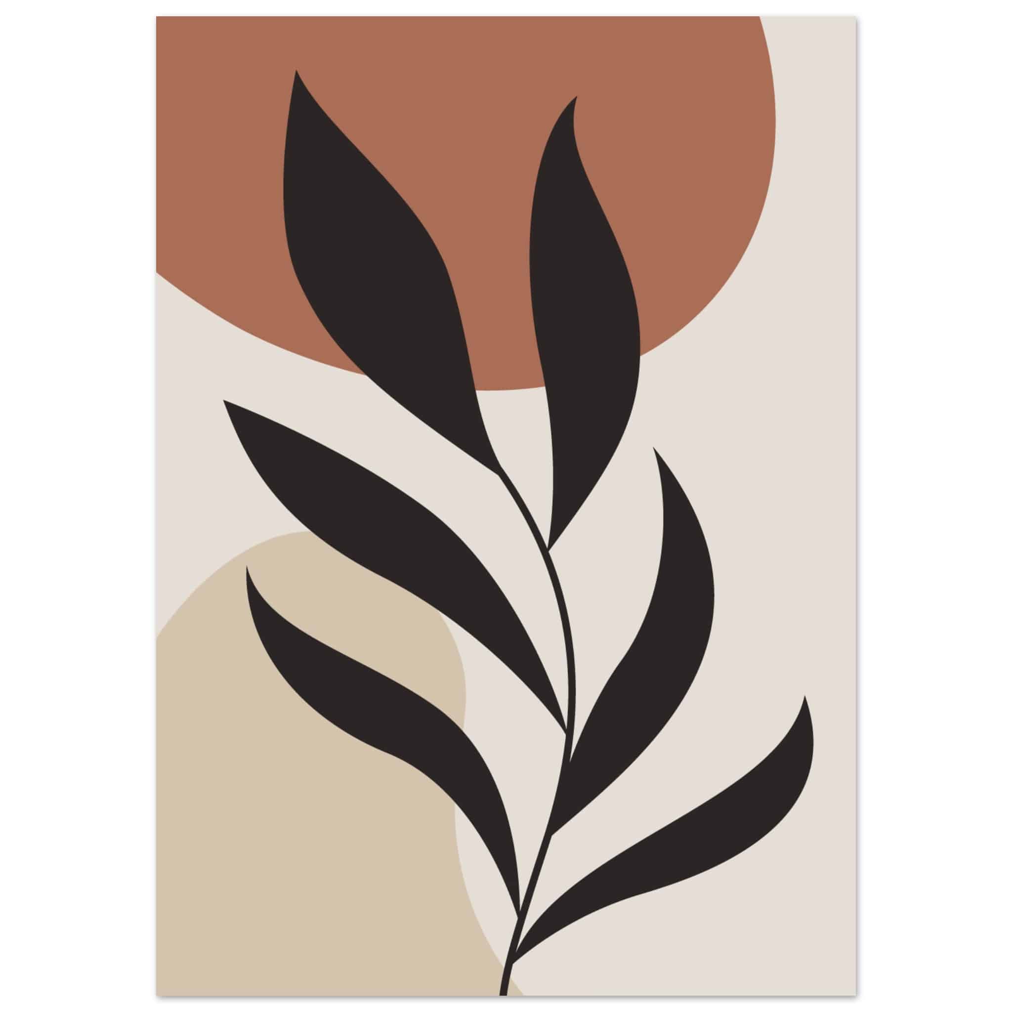 Artfulprints Poster Boho - Abstract leaf  - 50x70 cm - Terracotta
