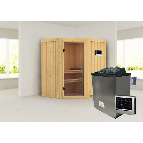 Sauna »Narva«, inkl. 9 kW Saunaofen mit externer Steuerung, für 3 Personen