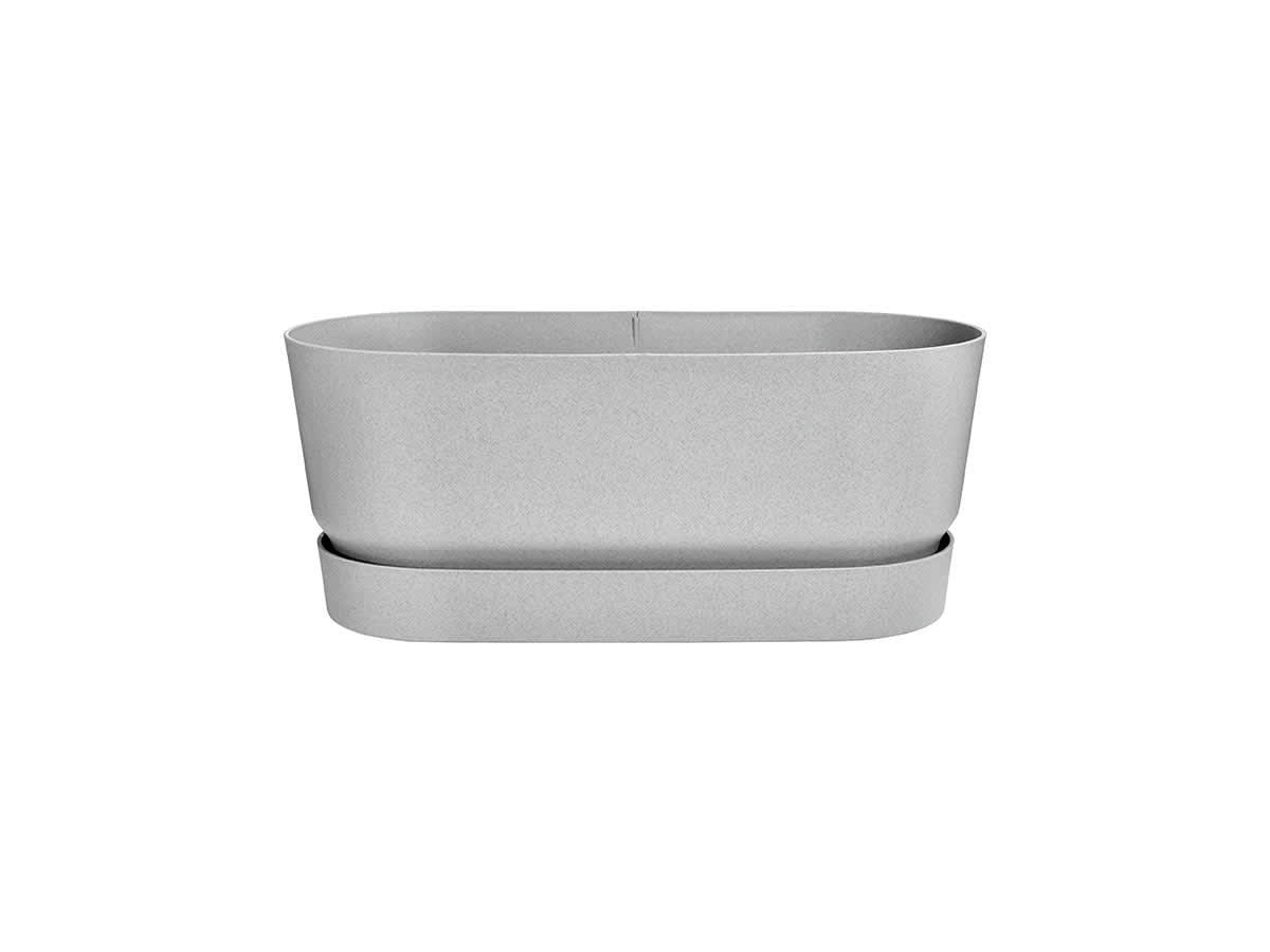 GREENVILLE - Jardinière avec roulettes 60x26x25 cm en polypropylène gris