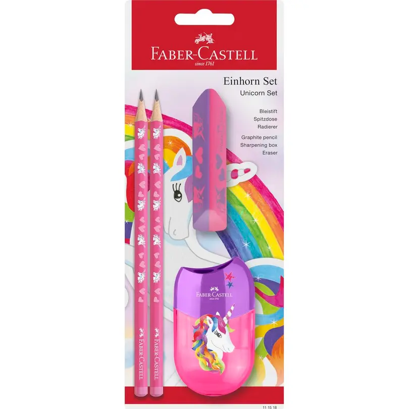 Bleistift 4-teilig Einhorn