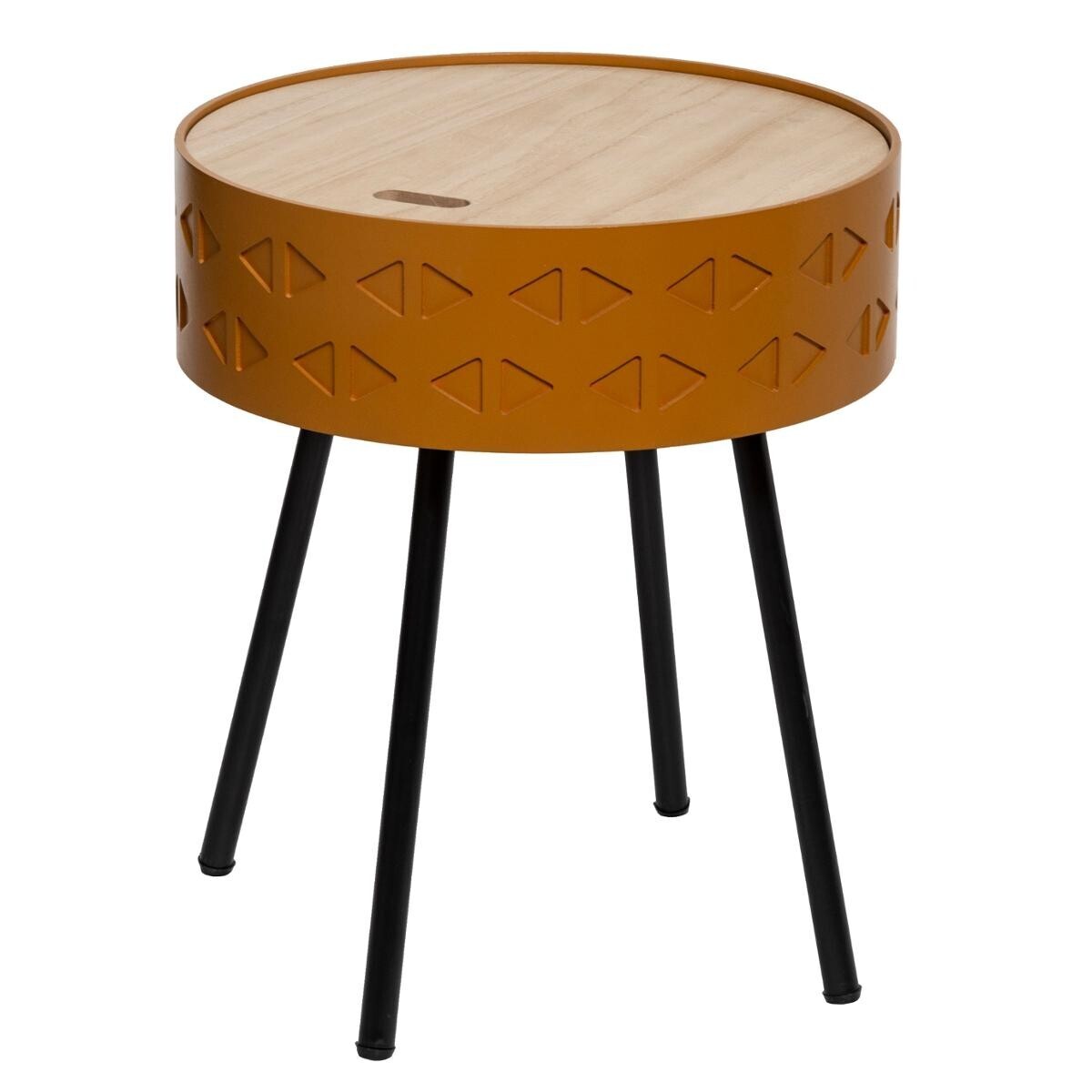 Side table "Shiro" Mustard yellow, D.39 cm