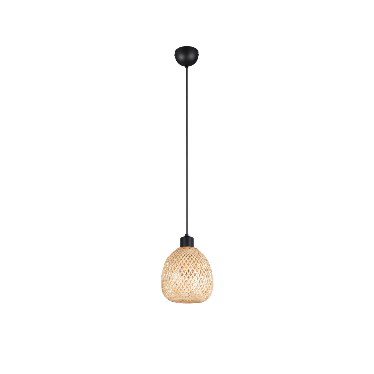 Lampa wisząca jasne drewno-czarny mat AMELIE 1xE27x10W wym: 150x18x18 cm RL
