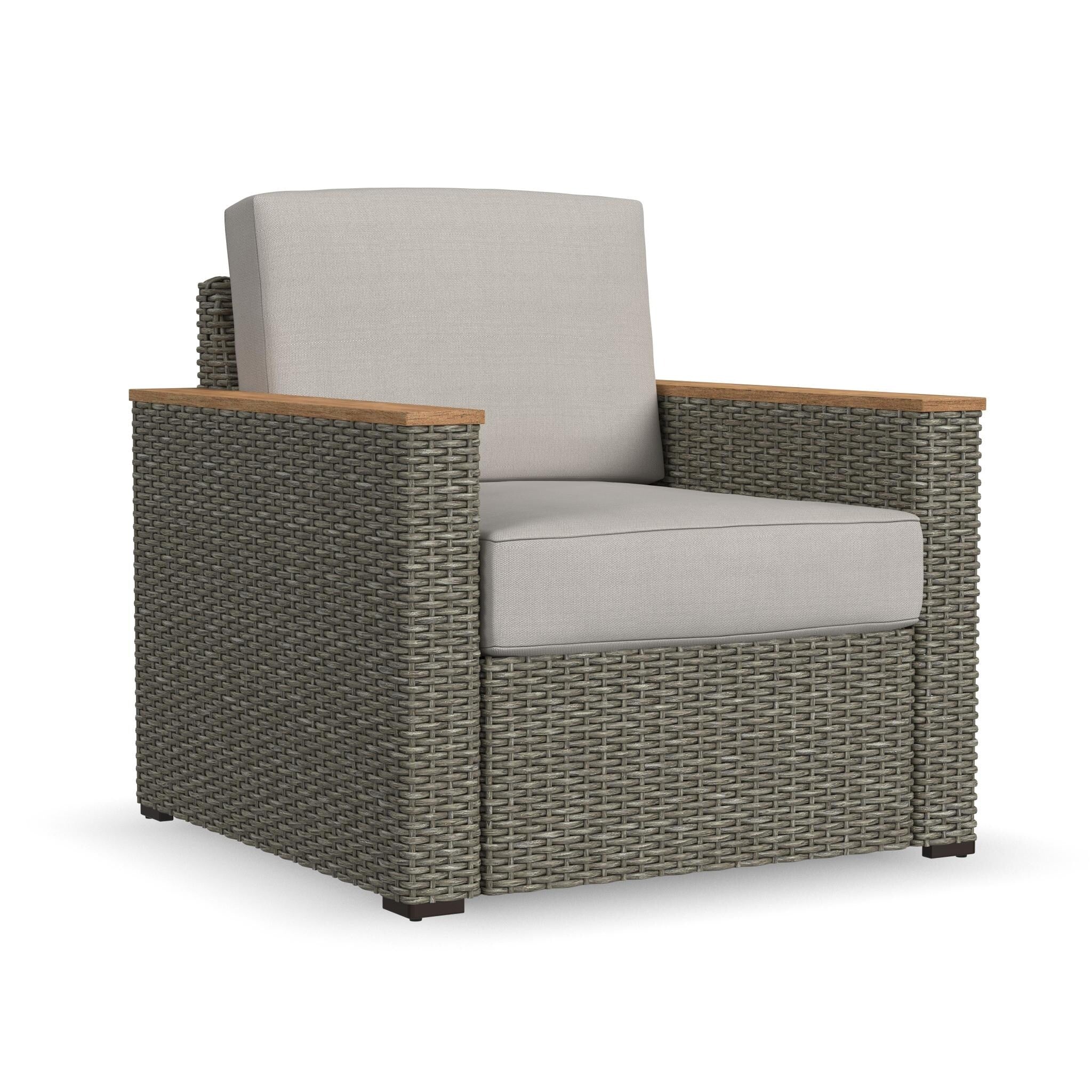 Boca Raton Brown Rattan Outdoor Arm Chair - 33 x 33 x 32