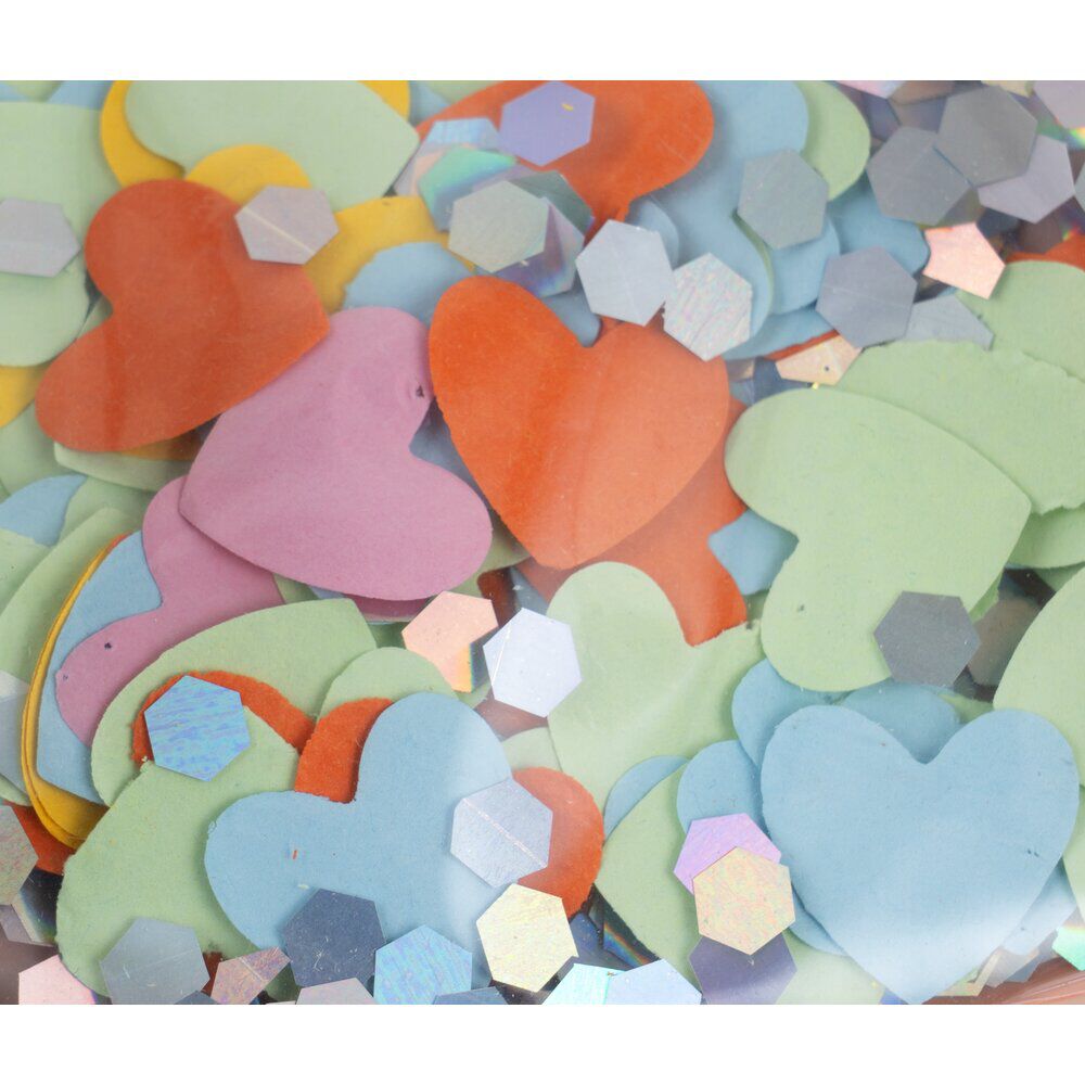 Porte-verre gonflable Funky forme coeur intérieur paillettes multicolores 17x20cm