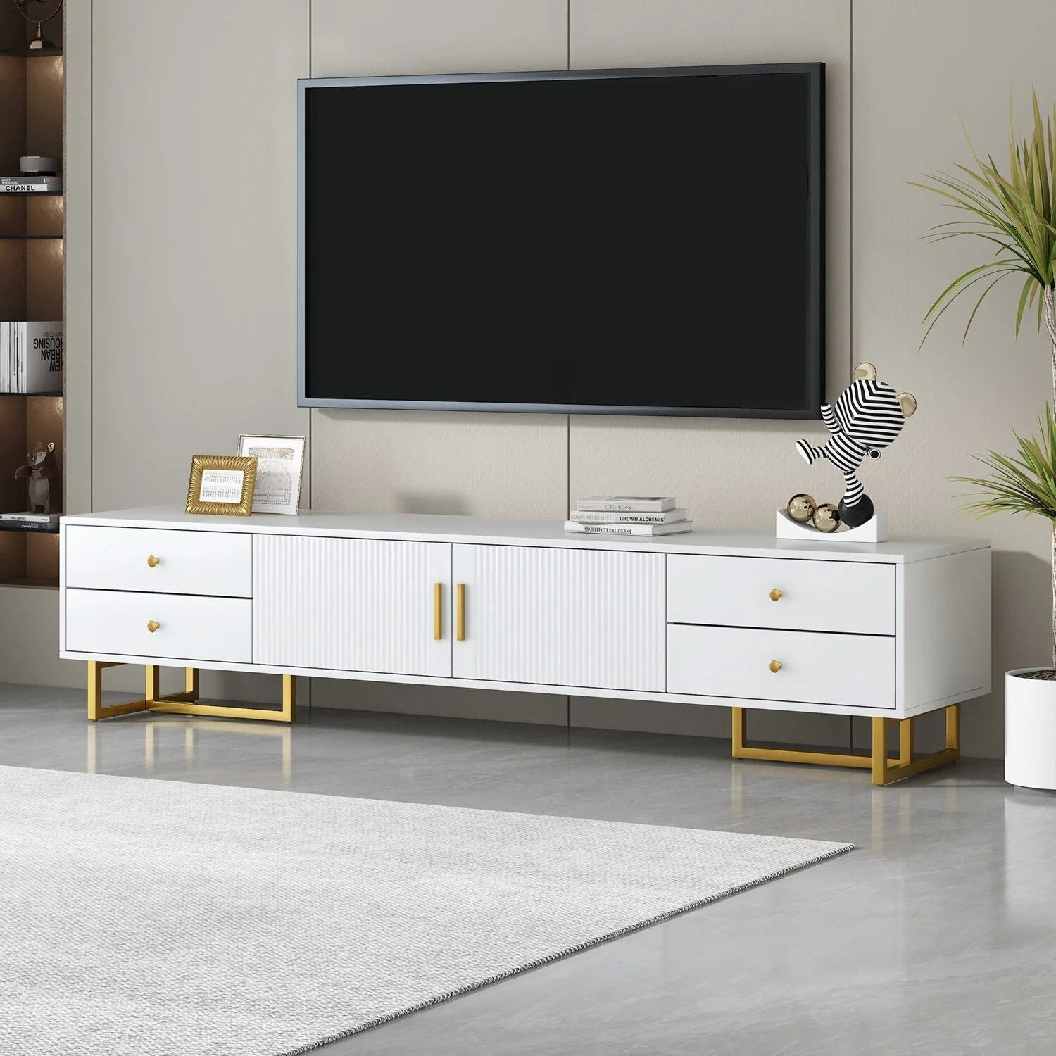 Modern TV Stand with Ample Storage and Stylish Design for Living Room