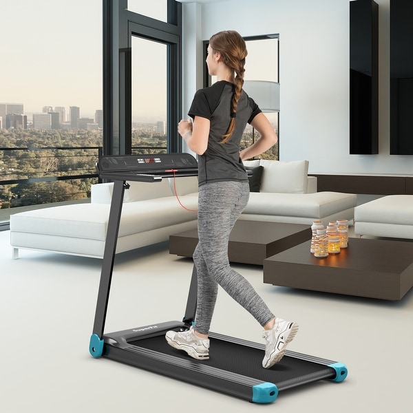 SuperFit Folding Electric Treadmill Compact Walking Running Machine - 44.5'' x 23'' x 37''
