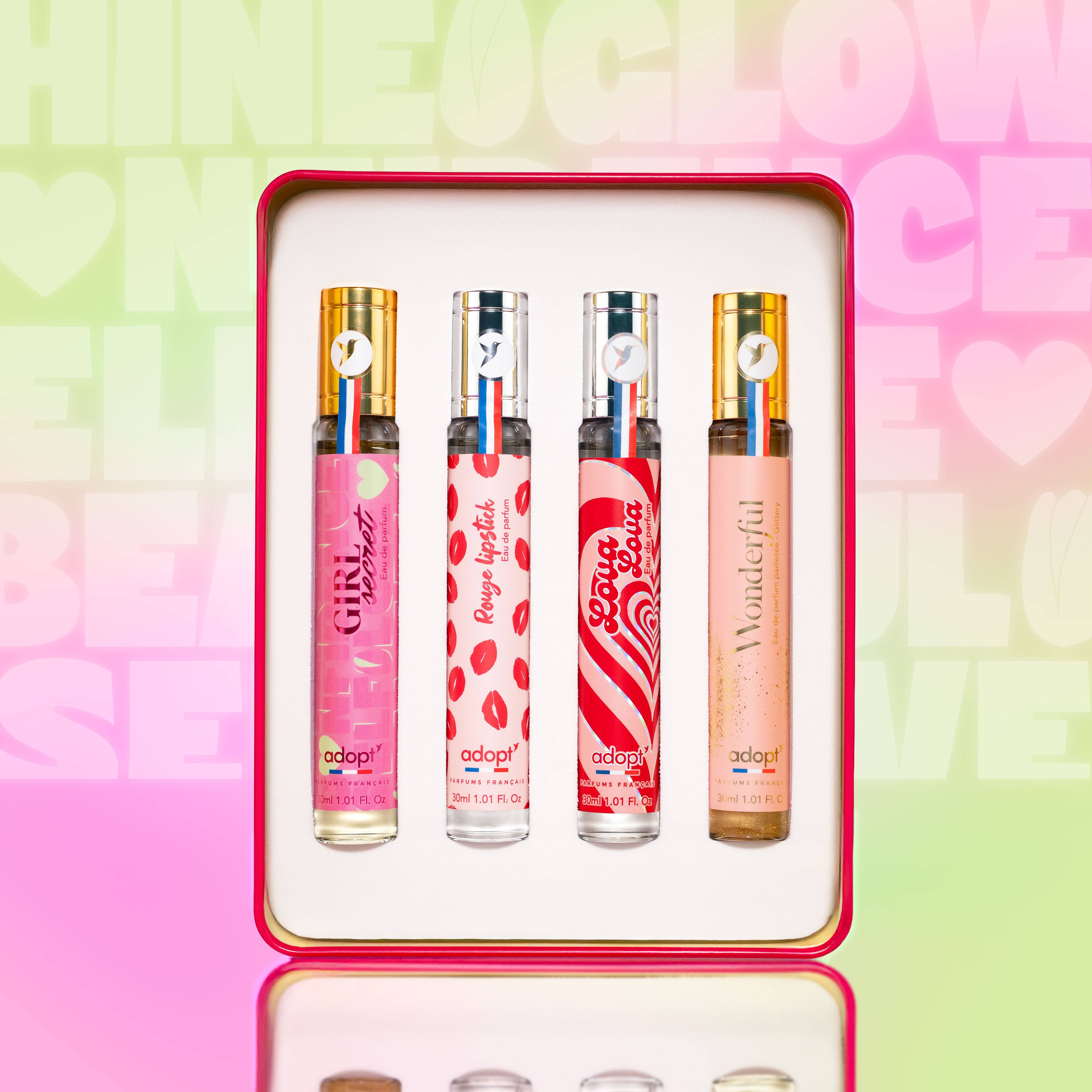 Girl PowerCoffret métal 4 eaux de parfum 30 ml - Girl Secret   Rouge Lipstick   Lova Lova   Wonderful